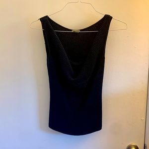 EUC Ann Taylor Ribbed top, size SP, in Navy.